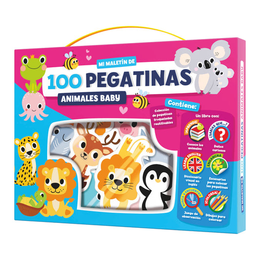 MALETIN 100 PEGATINAS - ANIMALES BABY